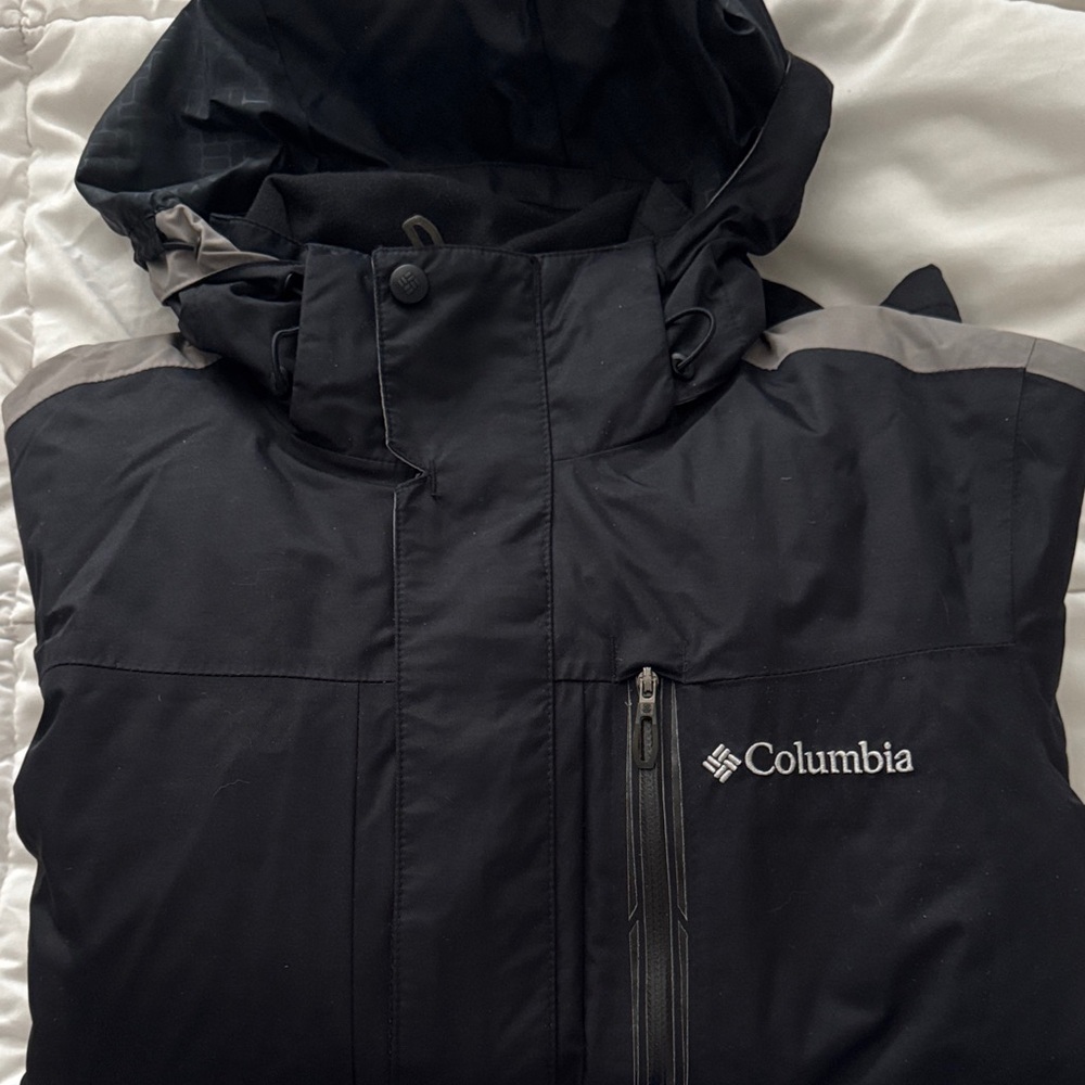 Columbia Black and Gray Hooded Jacket